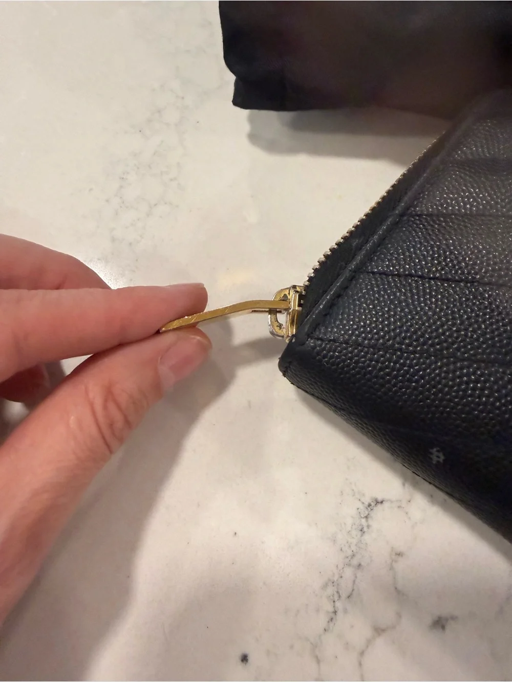 Saint Laurent Black Chevron Quilted Wallet with Gold YSL Logo - Picture 5 of 5